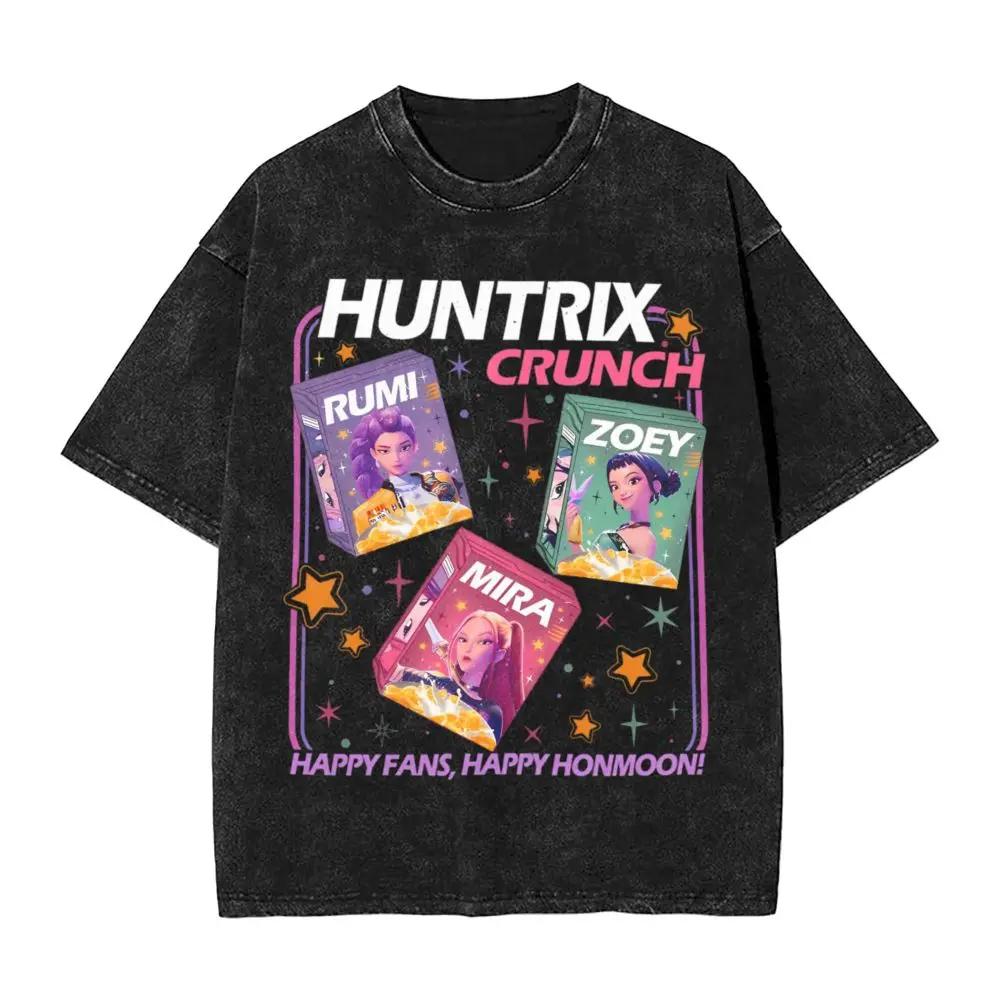 Jinu Saja Boys Kpop Demon Hunters Washed T Shirt Men Y2K Funny Casual T Shirts Summer Harajuku Tee Shirt Print Clothing