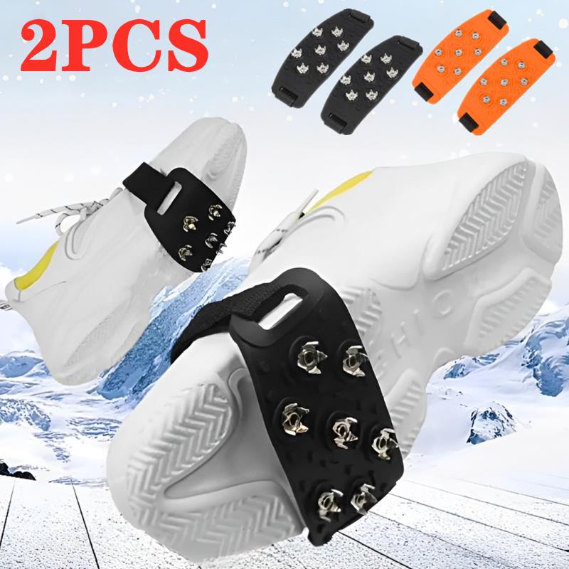 

Ice Cleats Traction Crampons Overshoe Ice Snow Anti Slip Spikes Grips Ice Grippers For Adult Hiking Mountaineering Boots Winter black