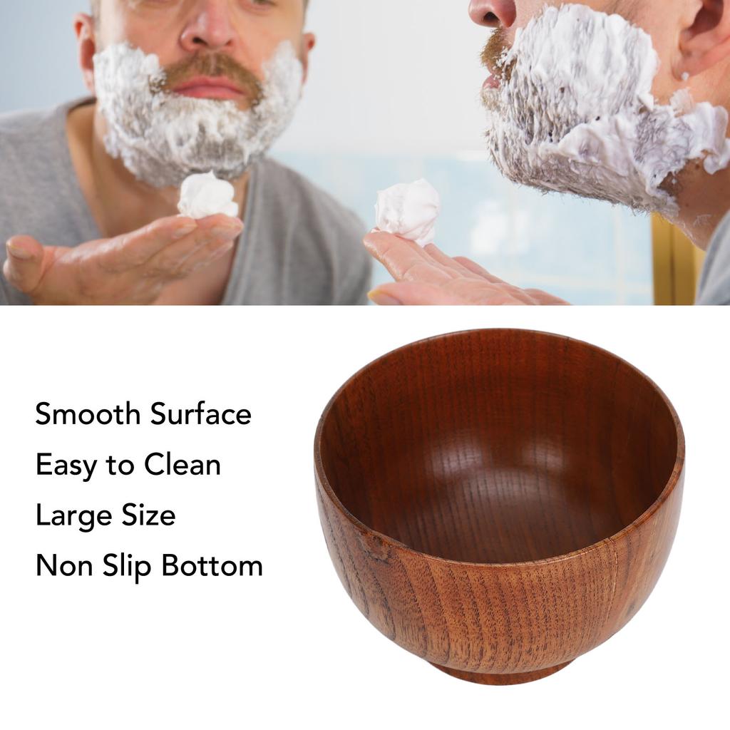 Shaving Bowl Wooden Shaving Foam Wide Mouth Soap Mug Shaving Brush Bowl for Men Father
