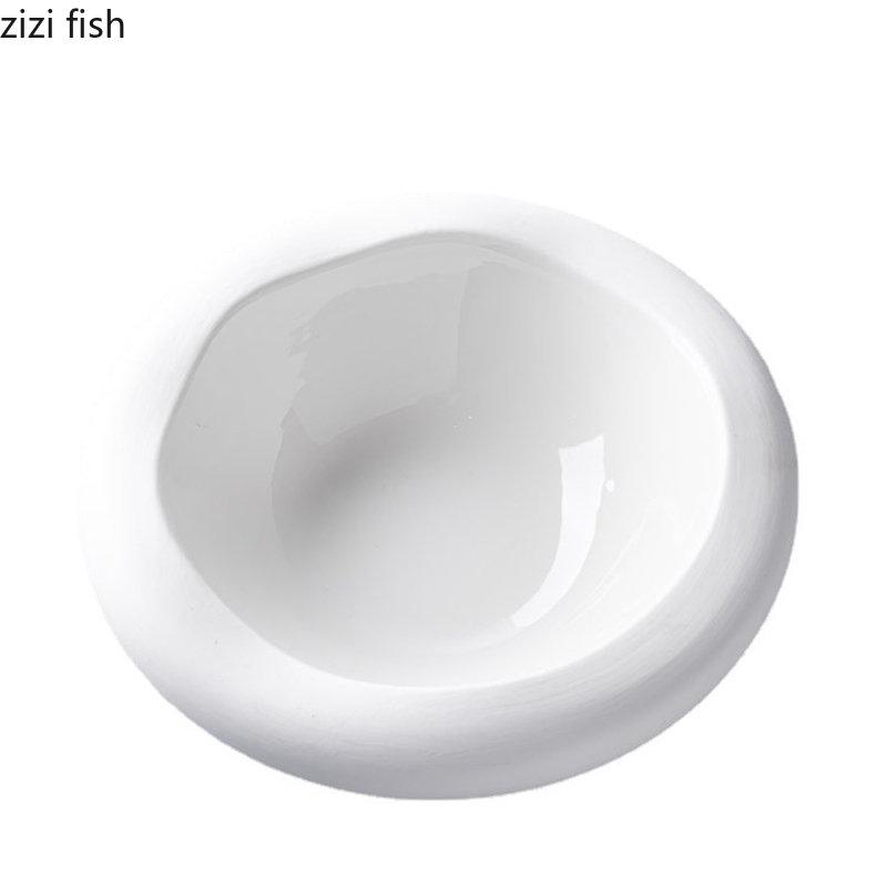 Ceramic Soup Bowl Restaurant 7.5-inch Salad Bowl Dessert Bowls Pasta Bowls Thick Soup Bowls Household Solid Color Tableware