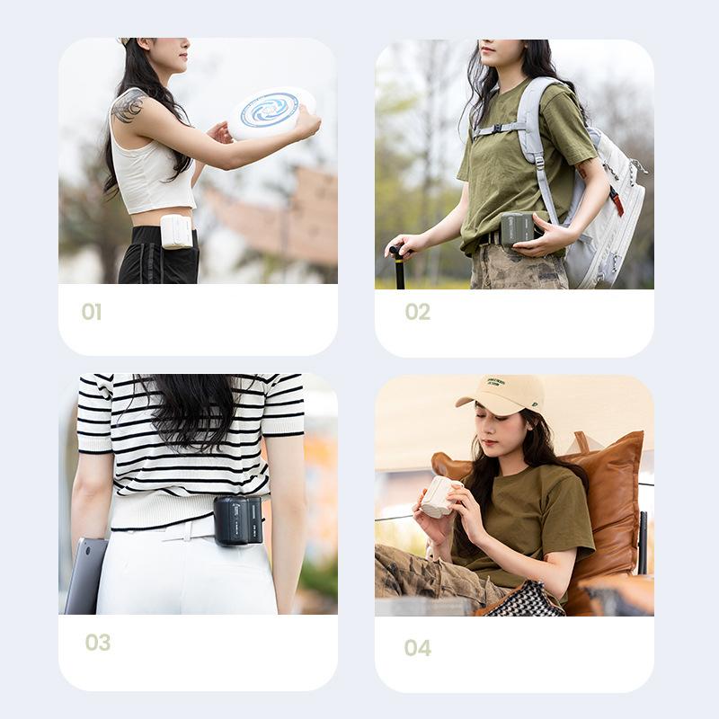 Waist Clip Fan Portable Waist Mounted Cool Fan Rechargeable Mini Waist with 3 Speeds Strong Wearable Clip Belt Fan for Outdoor