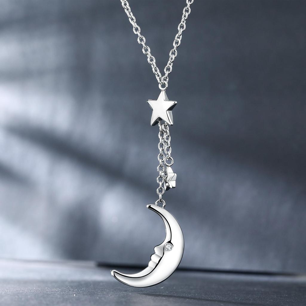 Various Designs Moon Star Stainless Steel Waterproof Adjustable Bracelet Dainty Pendant Necklace Hypoallergenic Fashion Accessories for Women