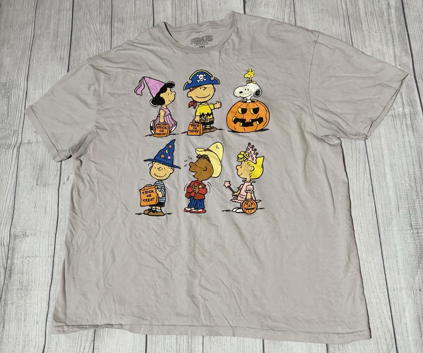 Peanuts Charlie Brown Friends Trick Or Treat Halloween T-Shirt Size 2XL XXL L