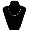 Hot-selling personalized metal collarbone chain women, simple and versatile water wave chain necklace