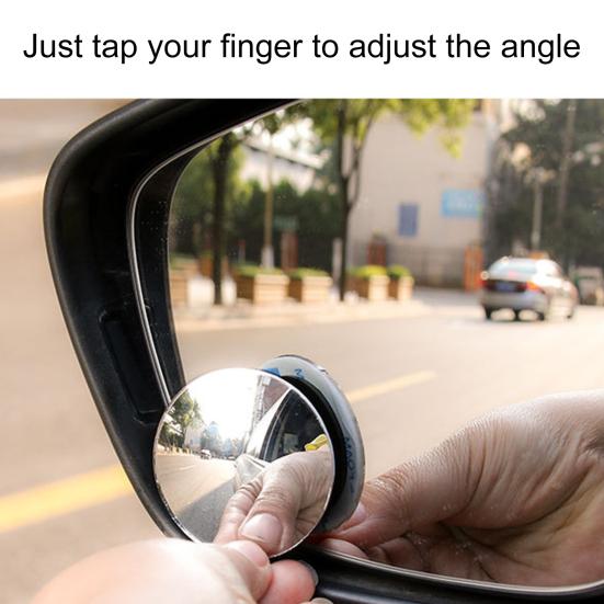 Car Accessories 2Pcs Rearview Convex Mirror Clear 360 Degree Rotation Wide Angle Car Rimless Convex Parking Mirror Driving for Reversing