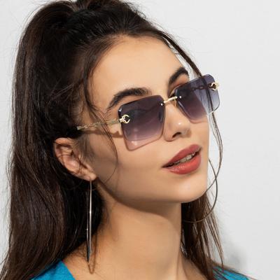 New Rimless Square Sunglasses Women Fashion UV400 Protection Luxury Brand Shades for Men and Women