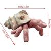 Snail Garden Decor, Snail Finger Ornament Horror Halloween Prop, Snail Hand Resin Model for Indoor Outdoor Desktop Fish Decoration