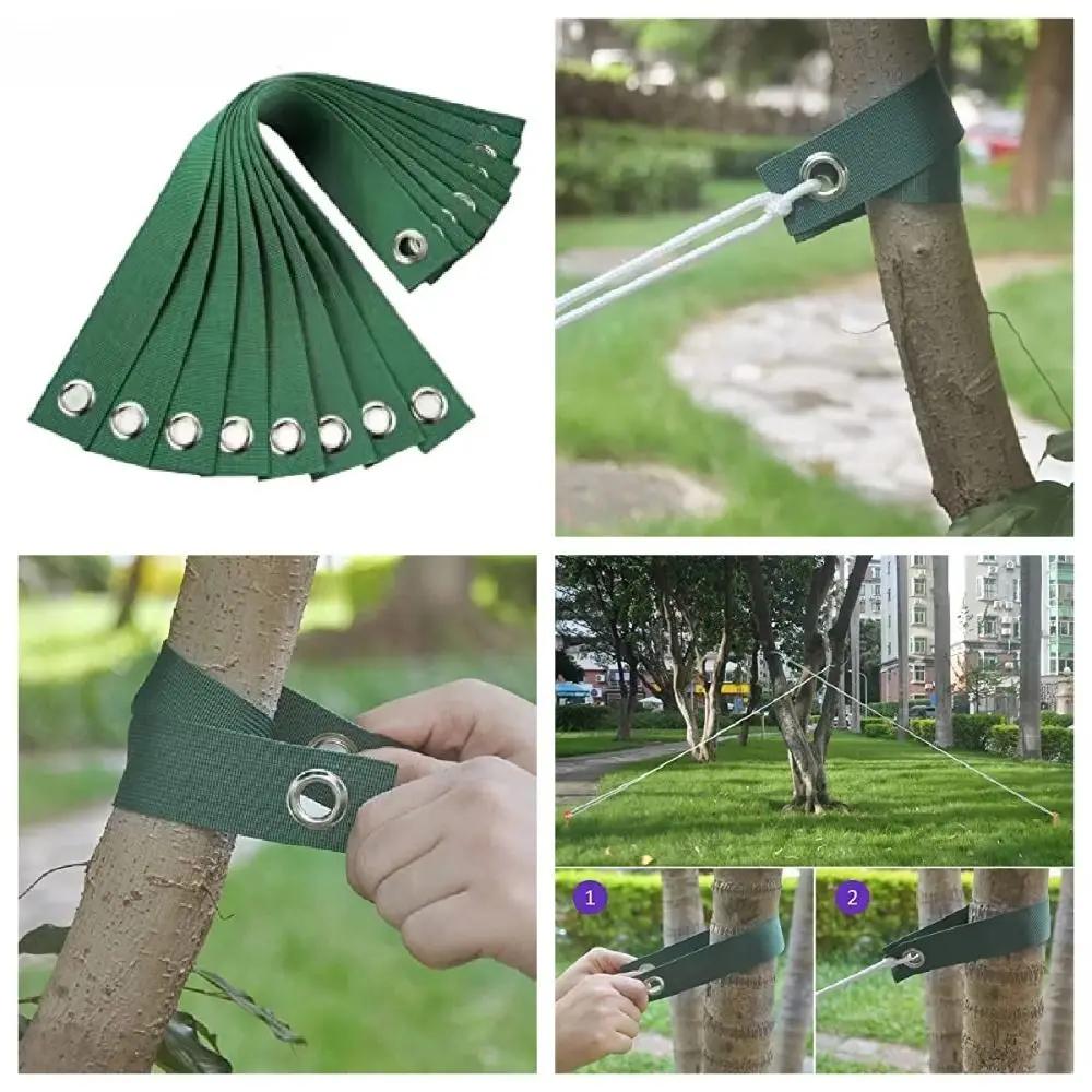 1/6Pcs Reusable Tree Support Straps Anti-Hurricane Windproof Tree Staking Straightening Ties Yard Accessory with Grommets