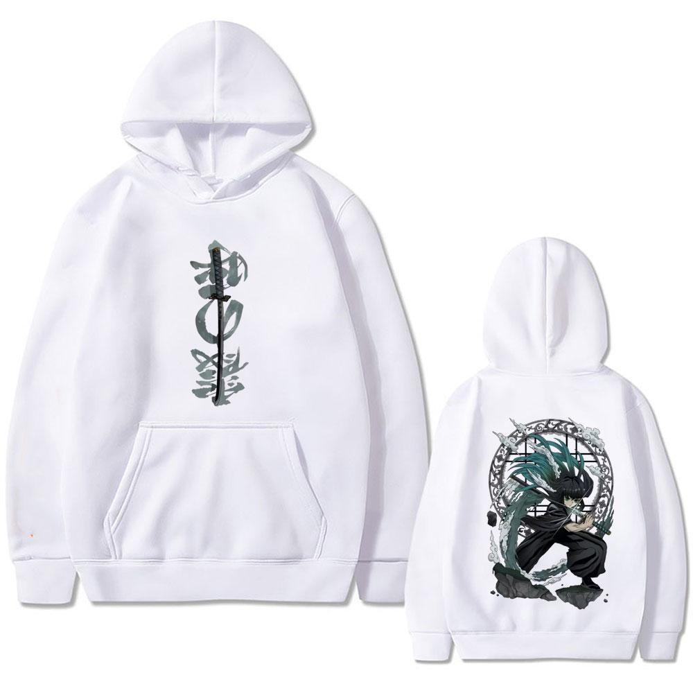 Anime Demon Slayer Tokitou Muichirou Graphic Hoodie Men Women High Quality Fleece Pullover Male Vintage Oversized Hoodies