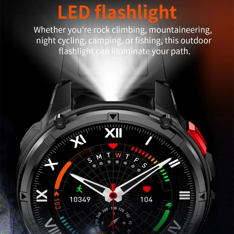 2026 New Military Grade Men 1100mAh Large Battery Smart Watch 1.7" HD Screen AI Voice Call Watch GPS Compass Waterproof Sports Smartwatch