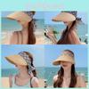 Summer Straw Hat With Wide Brim And Bow For Beach Sun Protection