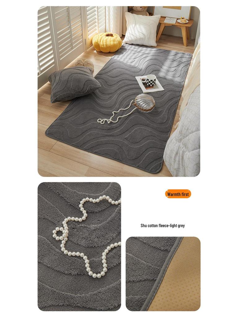 Shu Baumwoll-Wohnzimmerteppich mit rutschfester Oberfläche: Fleckenabweisender, strapazierfähiger und pflegeleichter Teppich für Sofa und Couchtisch