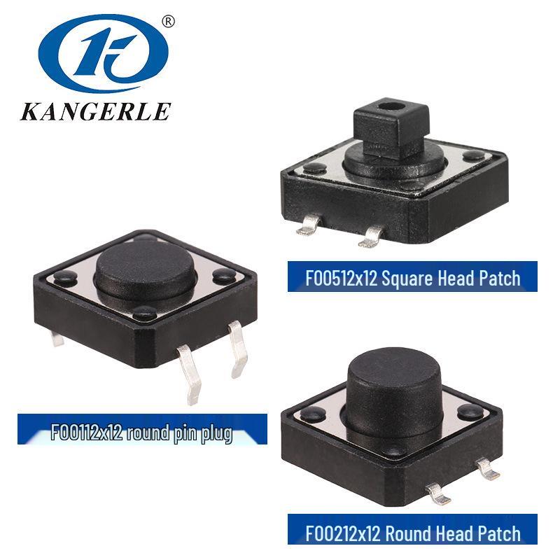 Black Eco-Friendly 12x12 Multi-Height Direct Plug-in 4-Pin Tactile Button Switch