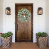 Flocked Lambs Ear Lavender Wreath Lifelike Artificial Wreath Door Hanging Wreath  Indoor Outdoor