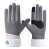 Warm gloves women's velvet thickened windproof and cold-proof outdoor cycling driving skin feeling autumn and winter gloves