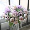 Artificial Flowers Bunch Realistic Faux Silk Flowers Long-Lasting Hydrangea Rose Fake Flowers for Vase Flower Arrangement Home Decor Wedding