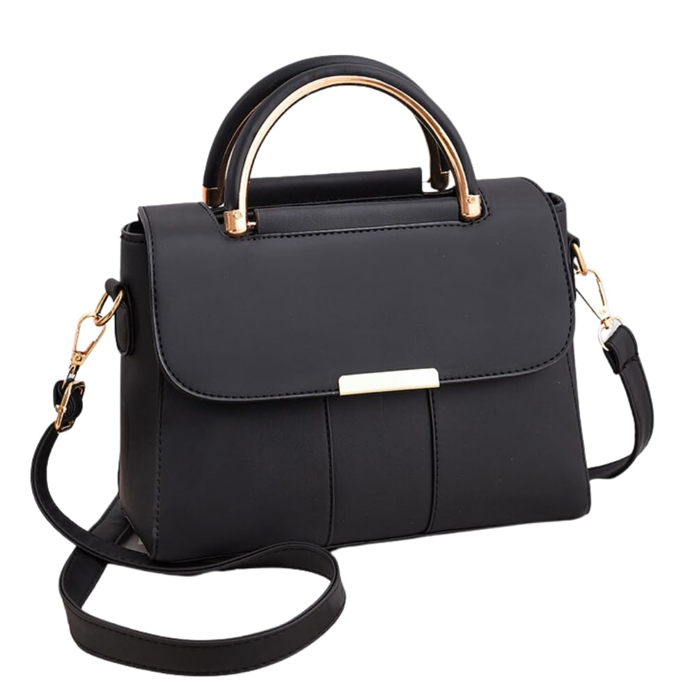 Shoulder Shoulder Mini with Bottom Double Handle Bag, Handbag, Women's, Crossbody, 2-way, Bag, Bag, Studs, Stylish, Compact, (black)