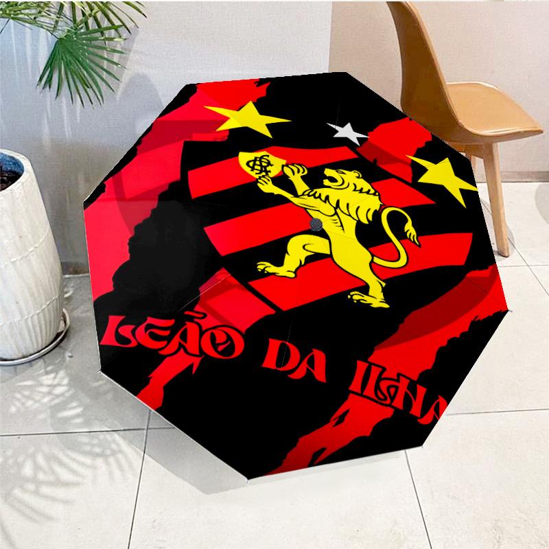 Sport Club Football Crest Printed Automatic Umbrella, 8-Frame for Travel, Camping, Casual Umbrella, Essential Gift for for Family and Friends