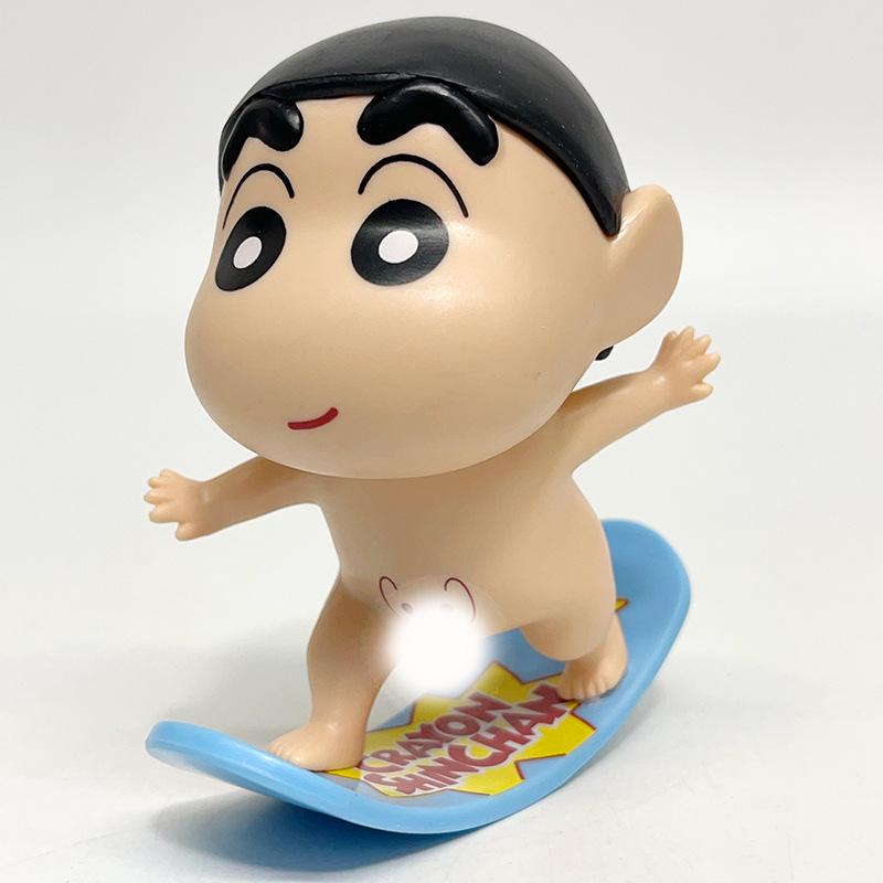 Crayon Shin-chan Bare-bottomed Surfboard Skateboard Car Ornament Gift Set