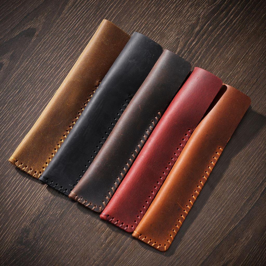 Astuccio Portapenne in Vera Pelle Fatto a Mano: Regalo Retrò, Semplice, Creativo