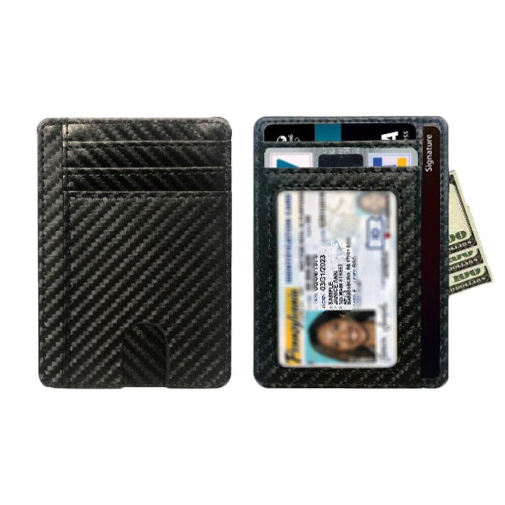 RFID Blocking PU Coin Purse 8 Slots Simple Card Case Elegant Leather Credit ID Card Holder  Travel