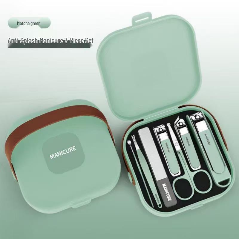 Stainless Steel Anti-Splash Nail Clipper Set - Portable Home Manicure Kit