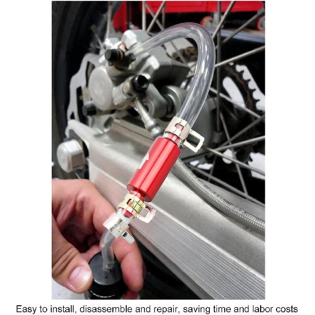 1Pair Brake Bleeder Hose, One Way Check Valve Tube Brake Bleeder Hose Set 6MM Long Lasting Bleeding Tool Kit Universal For Motorcycle Car