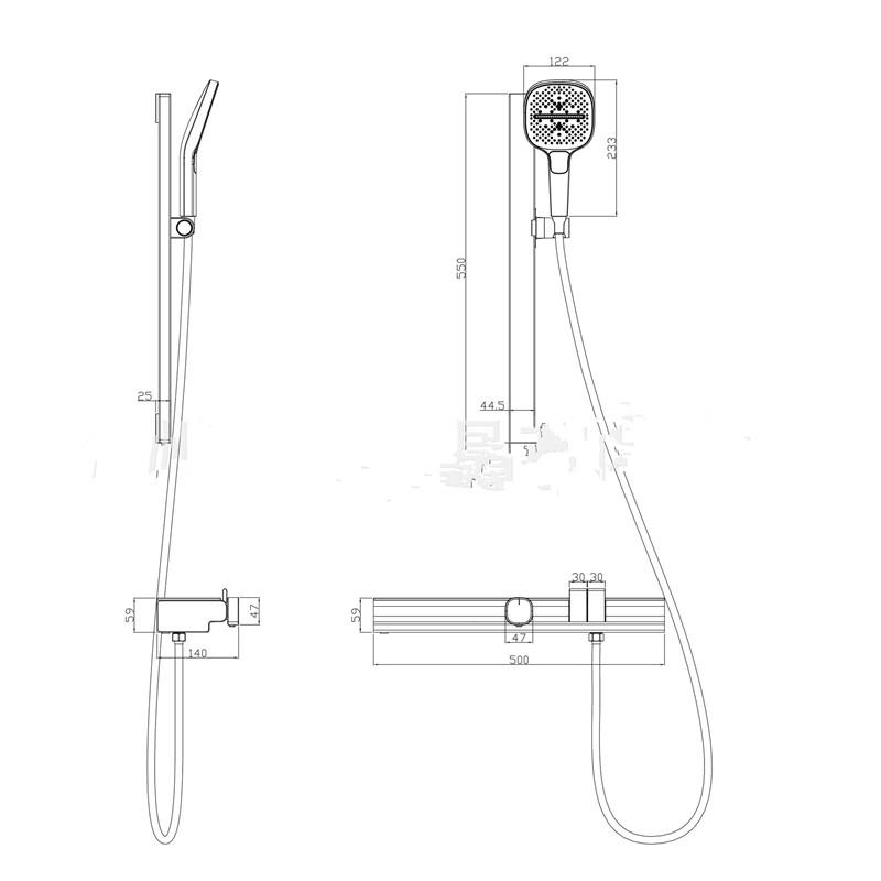 Tuqiu Gray Thermostatic Bathroom Shower Faucet Bathroom Mixer Faucet White Brass Bathroom Faucet  Set