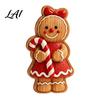 Rustic Xmas Shelf Sitters Christmas Gingerbread Man Ornament Hand Painted Vintage Wooden Tabletop Durable Wood Figurines Figurine Holiday Decor for