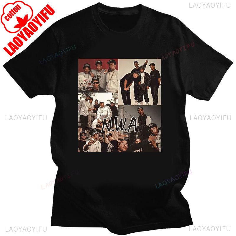 Straight Outta COMPTON Mens Fashion Cotton T-Shirt Black Classic Movie Poster Graphic Tshirt Streetwear Summer Men Clothing Gift