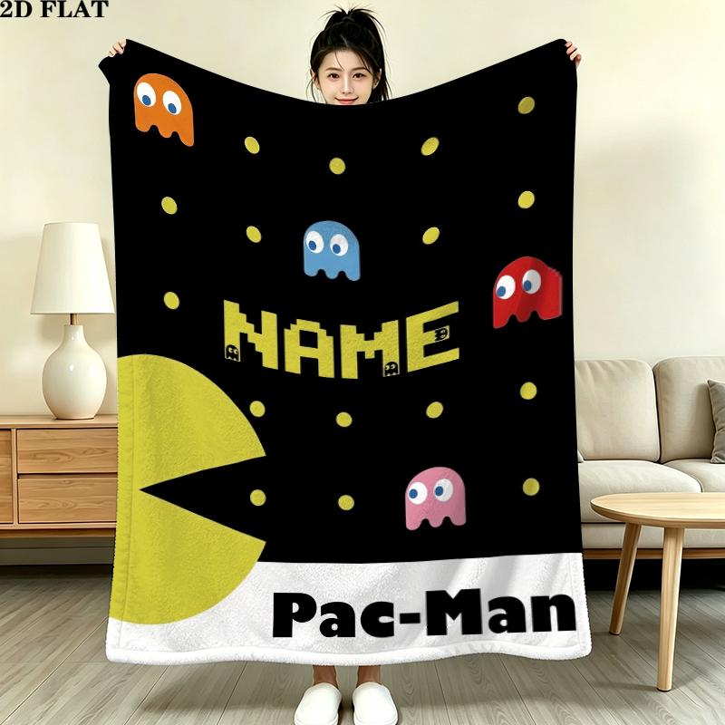 Custom Name,Pac Printed Flannel Blanket, Soft Throw for Bedroom Sofa, Washable, Christmas Present, Great Gift.