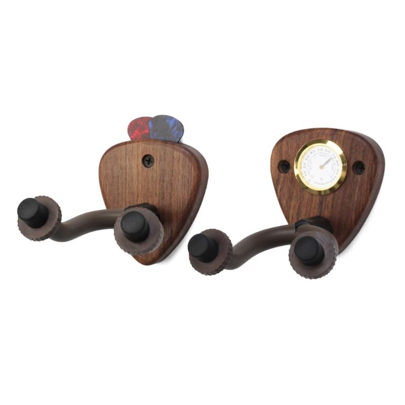 Bass Guitar Guitar Hanger with Hygrometer Guitar Wall Mount Bracket Holder for Acoustic Bass and Electric Guitar Ukulele