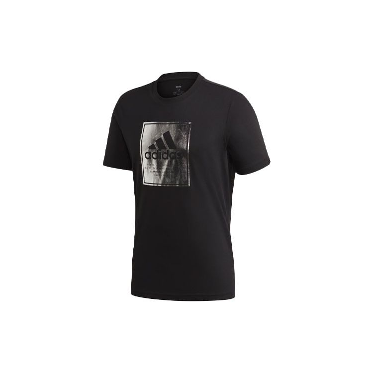

Adidas Logo Print Спортивная футболка с коротким рукавом Мужские топы Черные GD5929 M