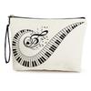 Trendy Piano Note Cosmetic Bag Large Capacity Stationery Storage Bag Portable Travel Toiletry Pouch Female Clutch Bags