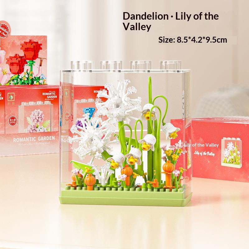 Bouquet Sunflower Potted Plant Micro Building  Eternal Flower Model Diy Home Desk Decoration Brick Toys Gift