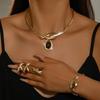 Cross-Border Fashionable Water Drop Jewelry Set: Necklace, Earrings, Ring & Bracelet for Weddings & Formal Events