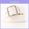 Trendy Korean Style Women's Vintage Minimalist Square Buckle Pu Leather Belt