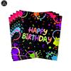 Multi-Color Glow in the Dark Fringe Curtain Fluorescent Macaron Streamers Curtain Photo Booth Backdrop Neon Birthday Party Decor