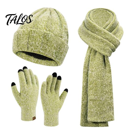 Matching Scarf And Touch Screen Gloves Set Winter Hat for Women, Warm Knitted Hat, Holiday Gift Friends Family Gloves, 71 Inch Scarf, Cozy Knit