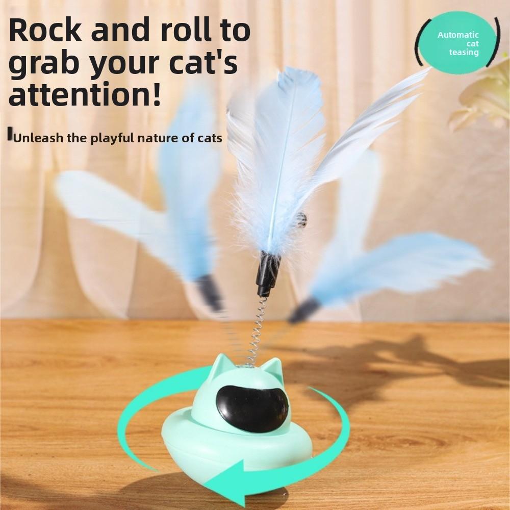 Feather Attachment Suction Cup Cat Teaser Wand Tumbler Design Anti-Boredom Self Play Teaser Wand Tumbler Base Feather Solo Play