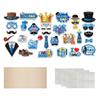 30pcs Blessing Father's Day Photo Props Blue Dress Up Costume Mask  Birthday Supplies