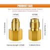 R134A Brass Refrigerant Tank Adapters (4PCS) | 1/4 SAE Male to 1/2 ACME Female Flare Adapter, R134A R12 Vacuum Pump Adapter Fitting, Universal for