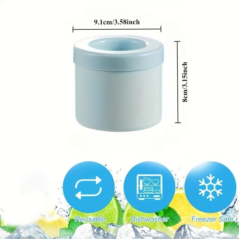 2pc Ice Bucket Silicone Round Cylinder Ice Cube Mold with Lid Ice Maker Summer Homemade DIY Creative Ice Cube Molds Quick Freez