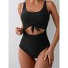 2026 European Beautiful Women's One-piece Swimsuit Belly Slim Swimsuit Hollow Lace-up Swimsuit