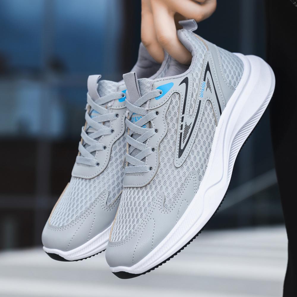 

Осенняя новая мужская спортивная обувь для отдыха с дышащей сеткой, легкая, универсальная, для бега, для спорта, мужская обувь 41 серый