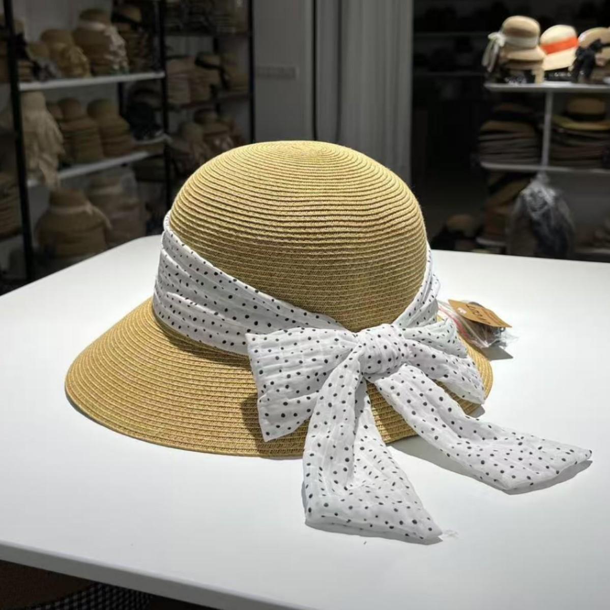 

Summer fashion temperament straw hat women s Hepburn style sunshade sun hat travel vacation beach hat One size fits all, adjustable