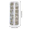 12 přihrádek Smíšené Mini Nehty Ostré Dno Super Třpytky Nail Art Dekorace Drahokamy Manikúra Tip 3D