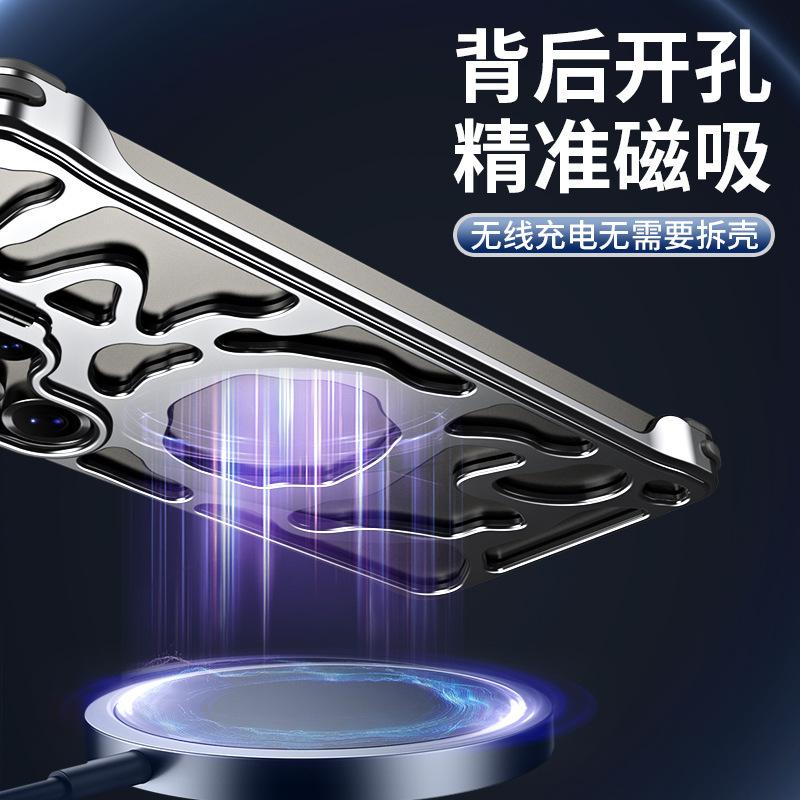 Applicable To Samsung S11Ultra Mobile Phone Case S11Ultra Magnetic Alloy Hollow Heat Dissipation Lens Holder Anti-drop Case