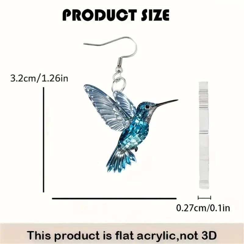 Fashionable Acrylic Drop Earrings Hummingbird Multifuntional Ear Jewelry for Every Occasion Pendant Earrings for Daily