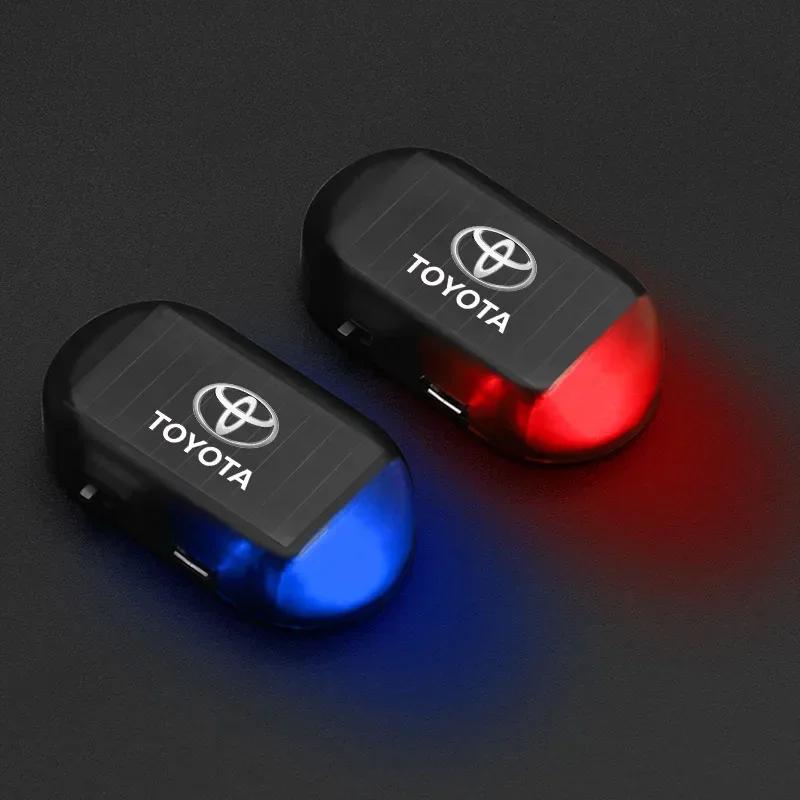 LED Solar Powered Fake Security Light Simulated Car Led Warning Light For Toyota Corolla Yaris Chr Auris RAV4 Camry Highlander